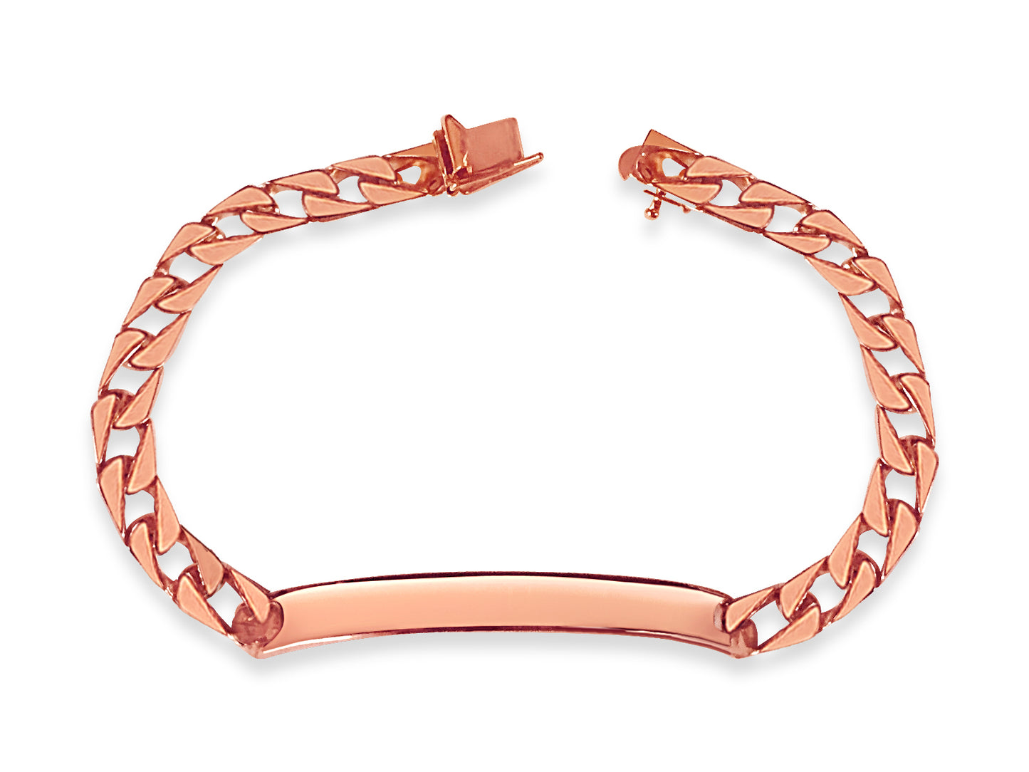 Handmade Solid Gold Curb Bracelet , 7mm