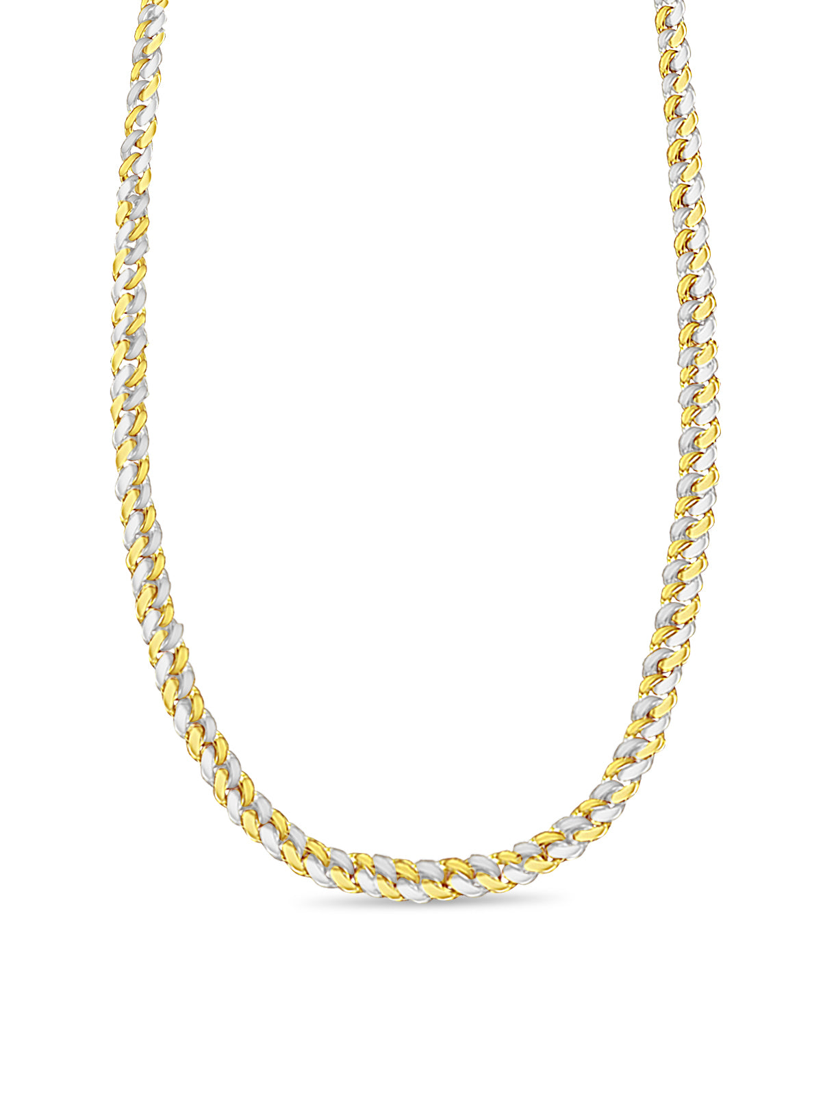 Handmade Solid Gold Curb Necklace , 7mm