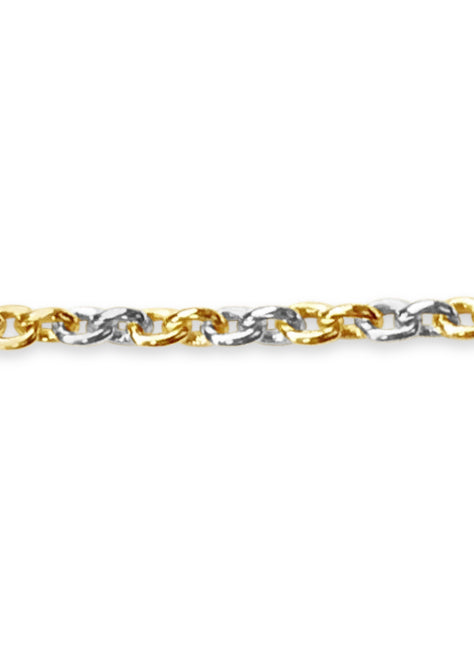 Handmade Solid Gold Fancy Rolo Bracelet , 7mm
