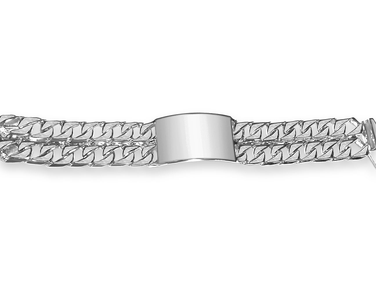 Handmade Solid Gold ID Curb Bracelet , 27mm