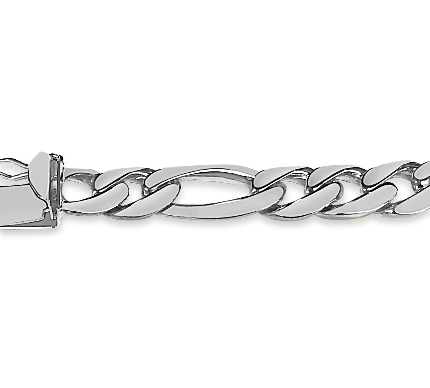 Handmade Solid Gold ID Figaro Bracelet , 9mm