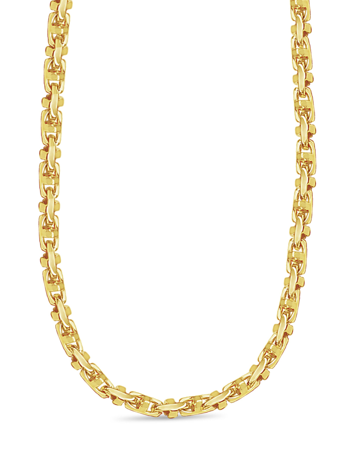 Handmade Solid Gold Anchor Mariner Necklace , 4mm