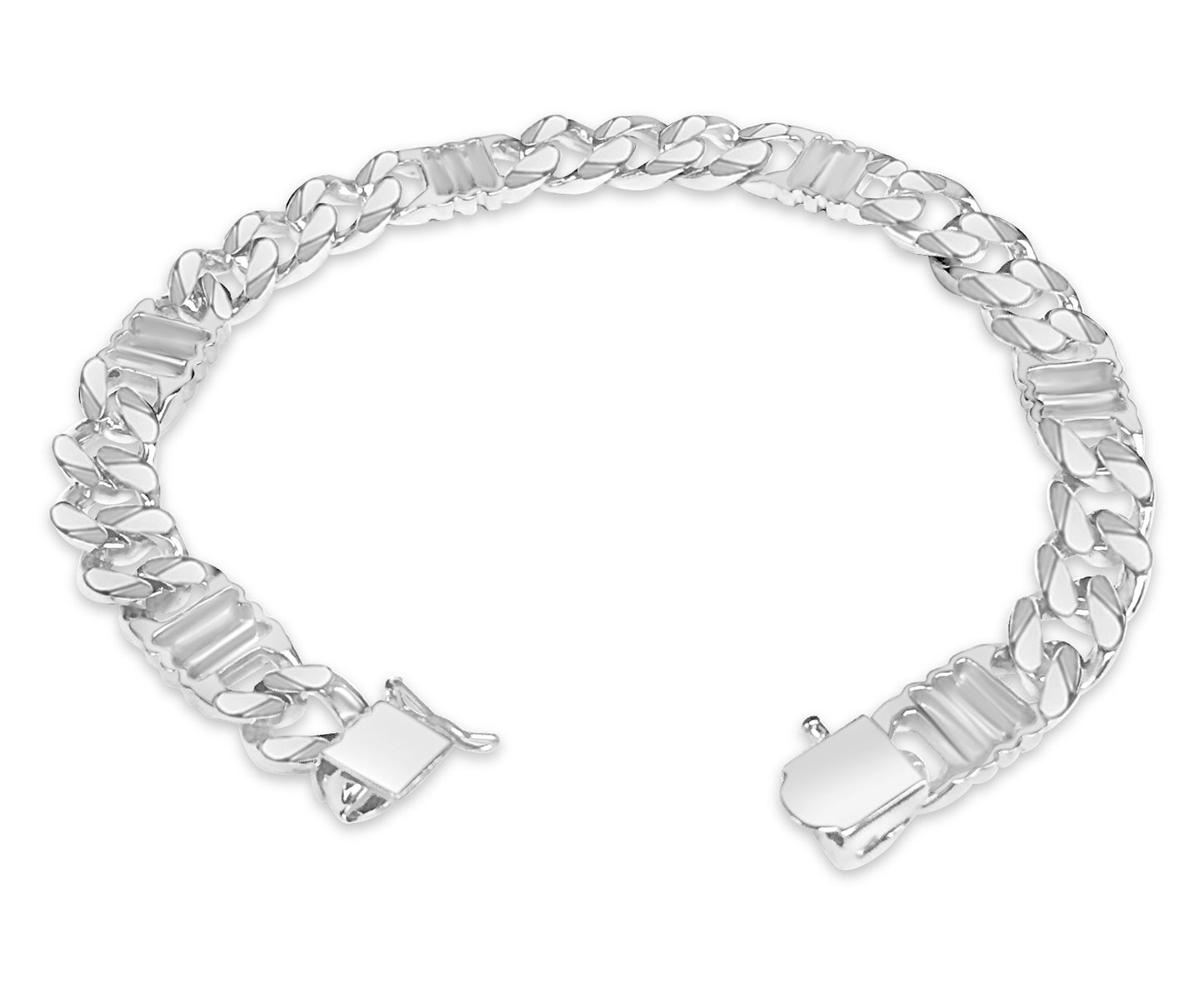 Handmade Solid Gold Curb Bracelet , 9mm
