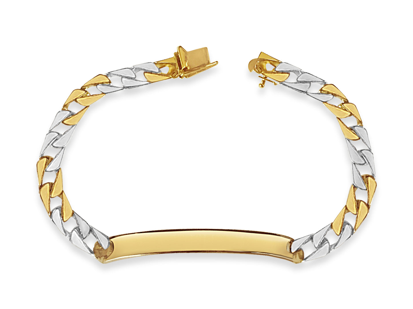 Handmade Solid Gold Curb Bracelet , 7mm