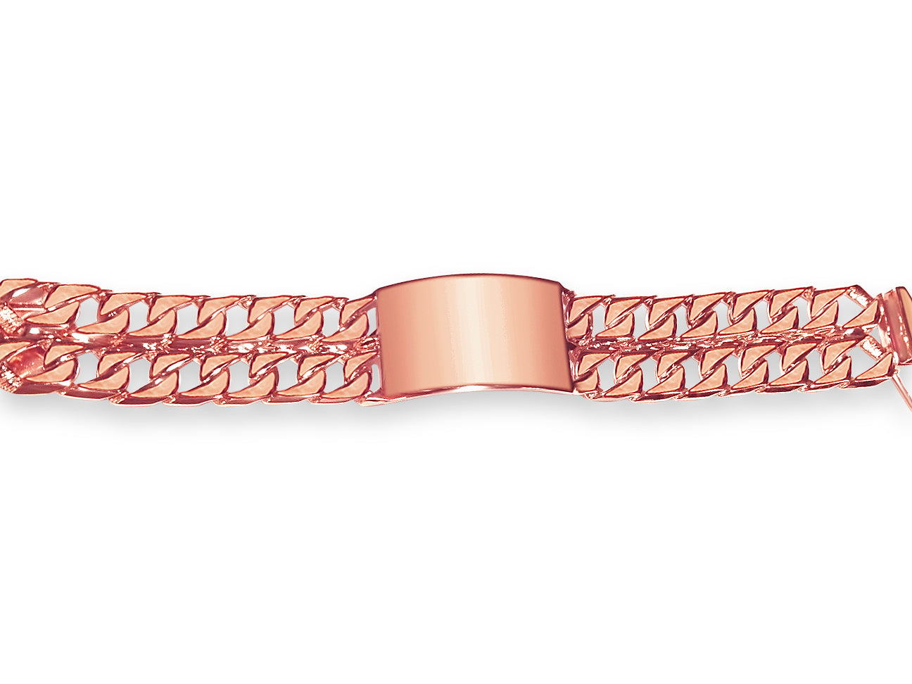 Handmade Solid Gold ID Curb Bracelet , 27mm