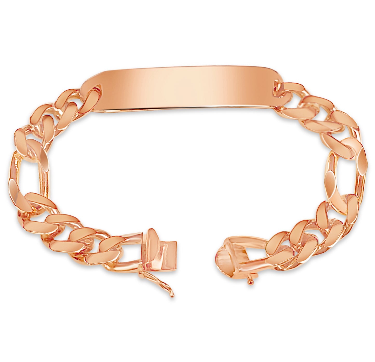 Handmade Solid Gold ID Figaro Bracelet , 12mm