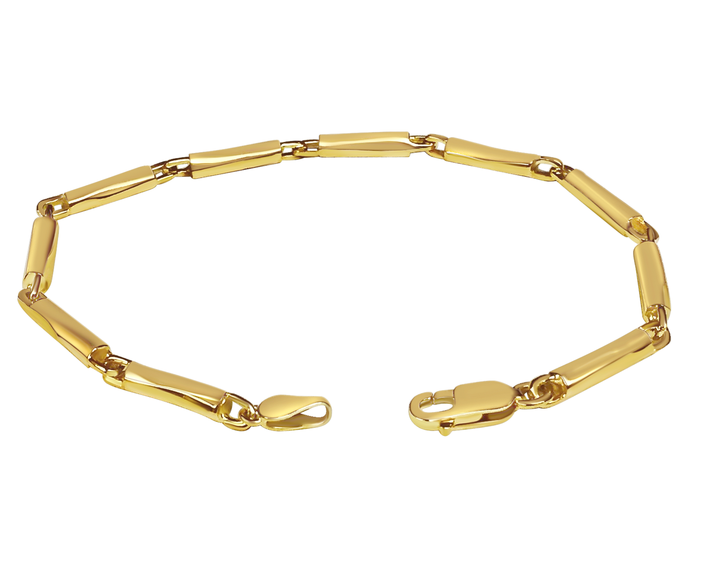 Handmade Solid Gold Cylinder Tube Bracelet , 4mm