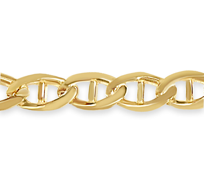 Handmade Solid Gold Mariner Necklace , 15mm