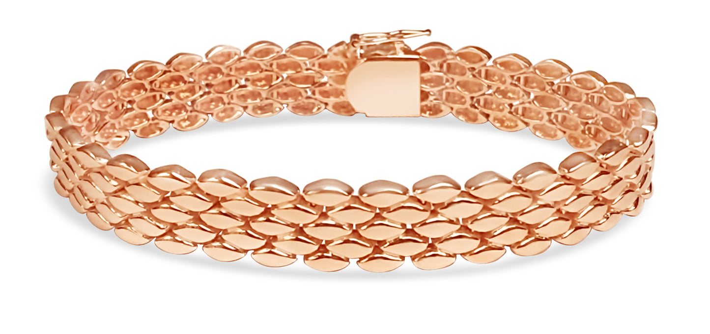 Handmade Solid Gold Panther Bracelet , 12mm