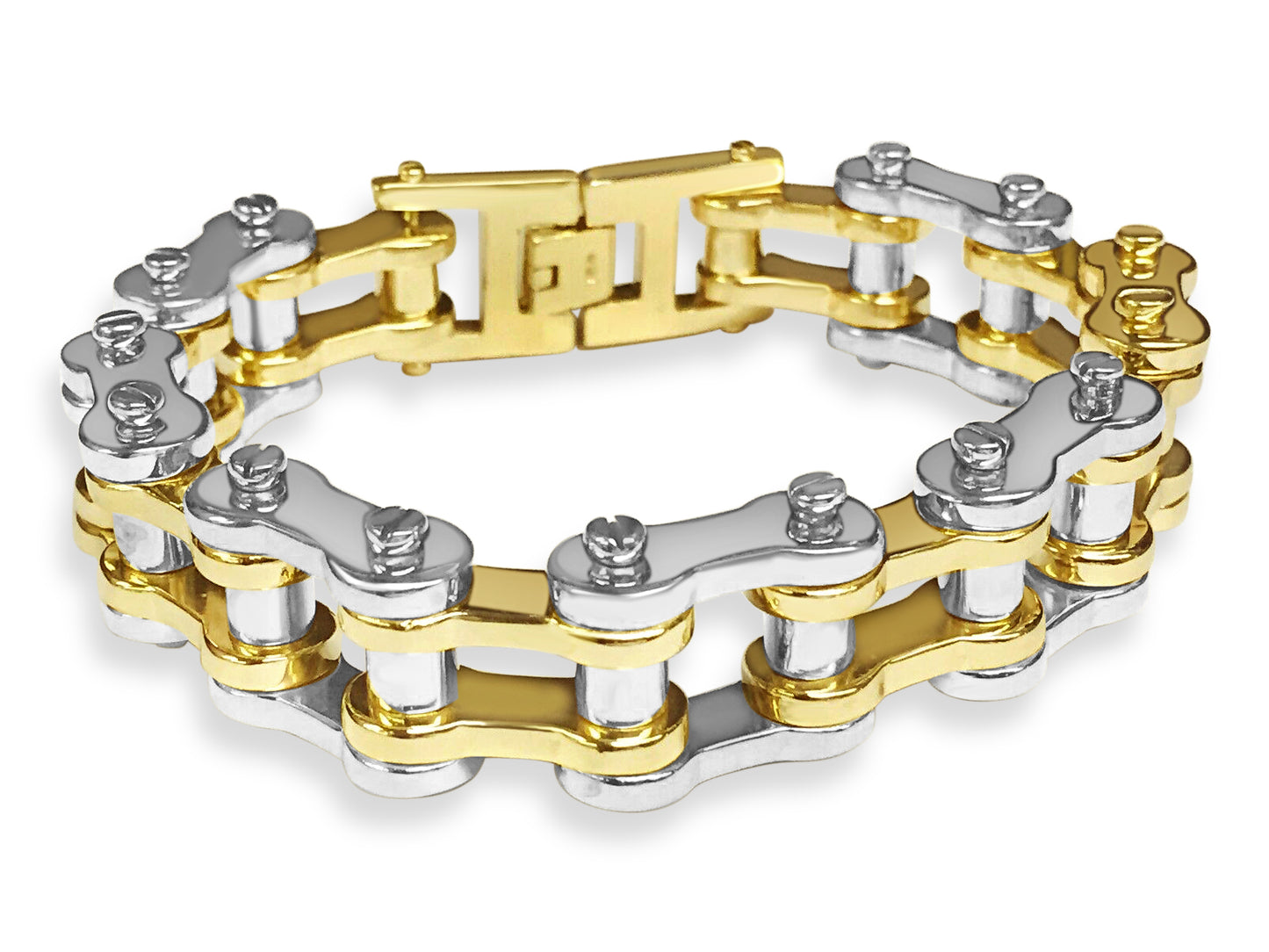 Handmade Solid Gold Motorcycle/Bike Chain Bracelet , 20mm