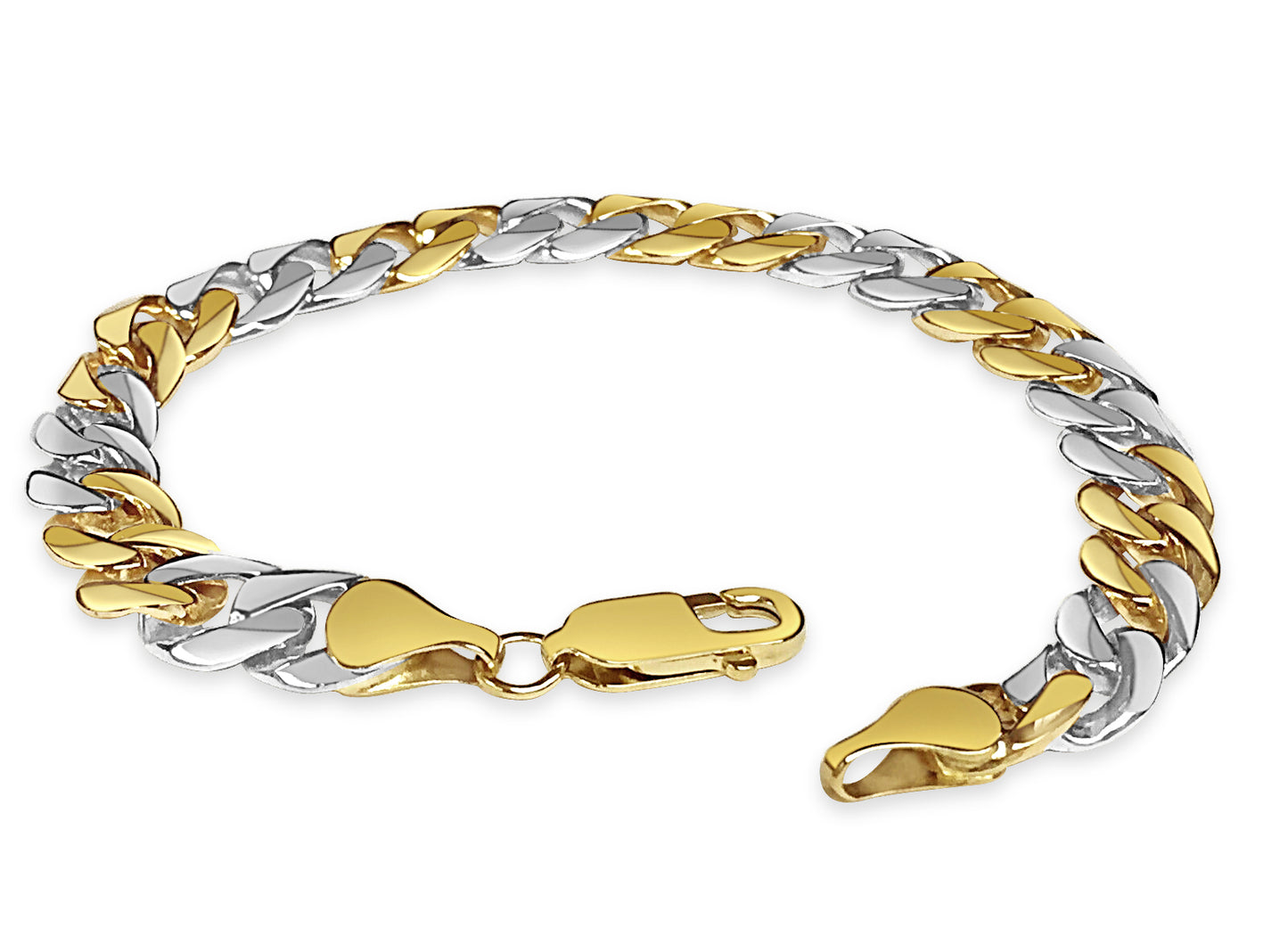 Handmade Solid Gold Curb Bracelet , 9mm