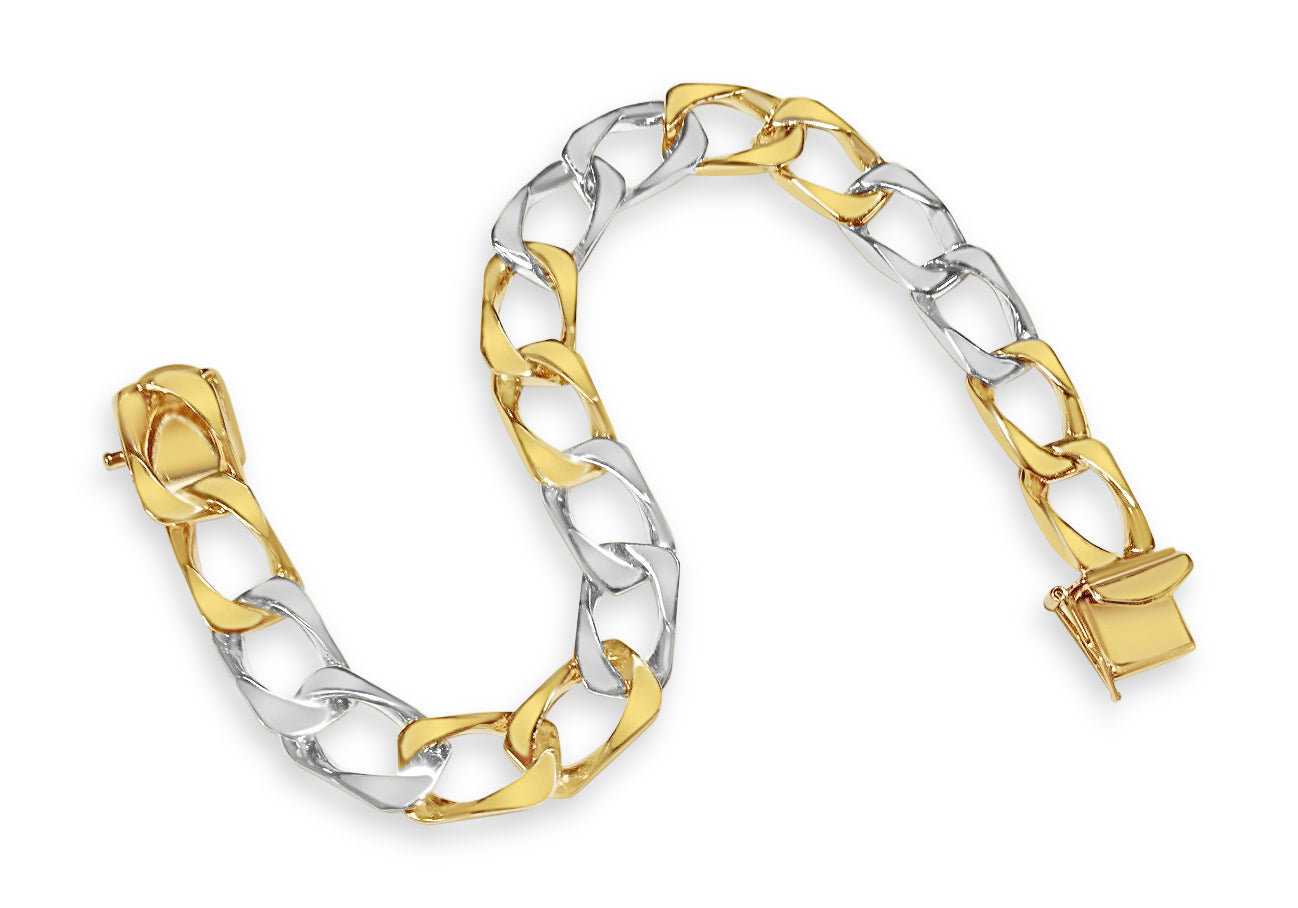 Handmade Solid Gold Curb Bracelet , 10mm