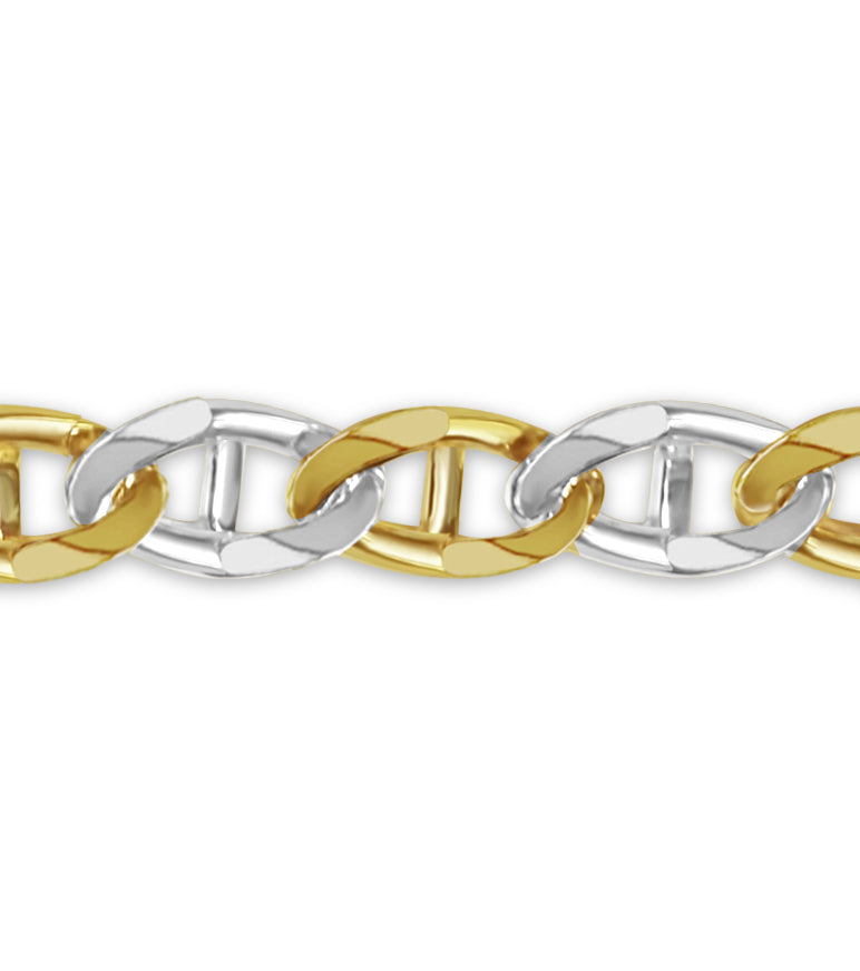 Handmade Solid Gold Mariner Necklace , 15mm