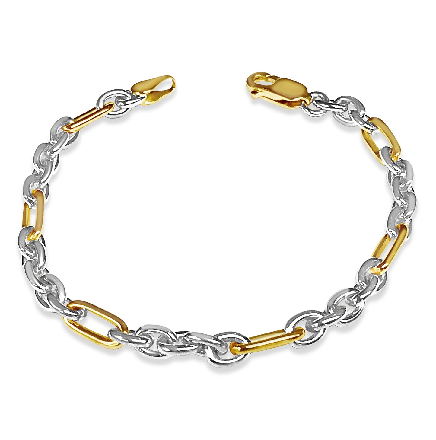 Handmade Solid Gold Rolo (Figaro) Bracelet , 5mm
