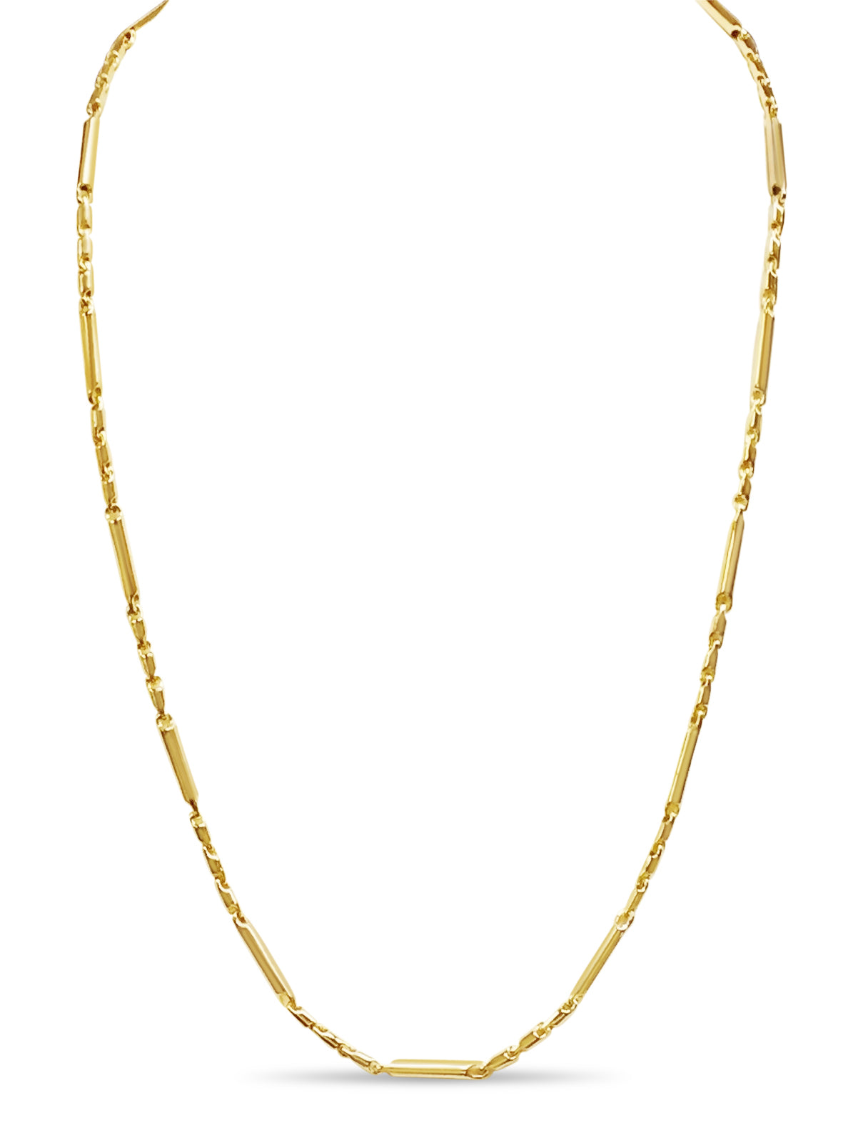 Handmade Solid Gold Cylinder Tube Necklace , 4mm