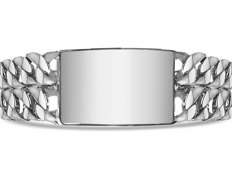 Handmade Solid Gold ID Curb Bracelet , 27mm