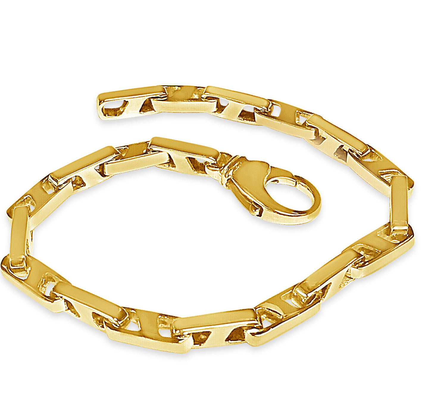 Handmade Solid Gold Buckle Bracelet , 5mm