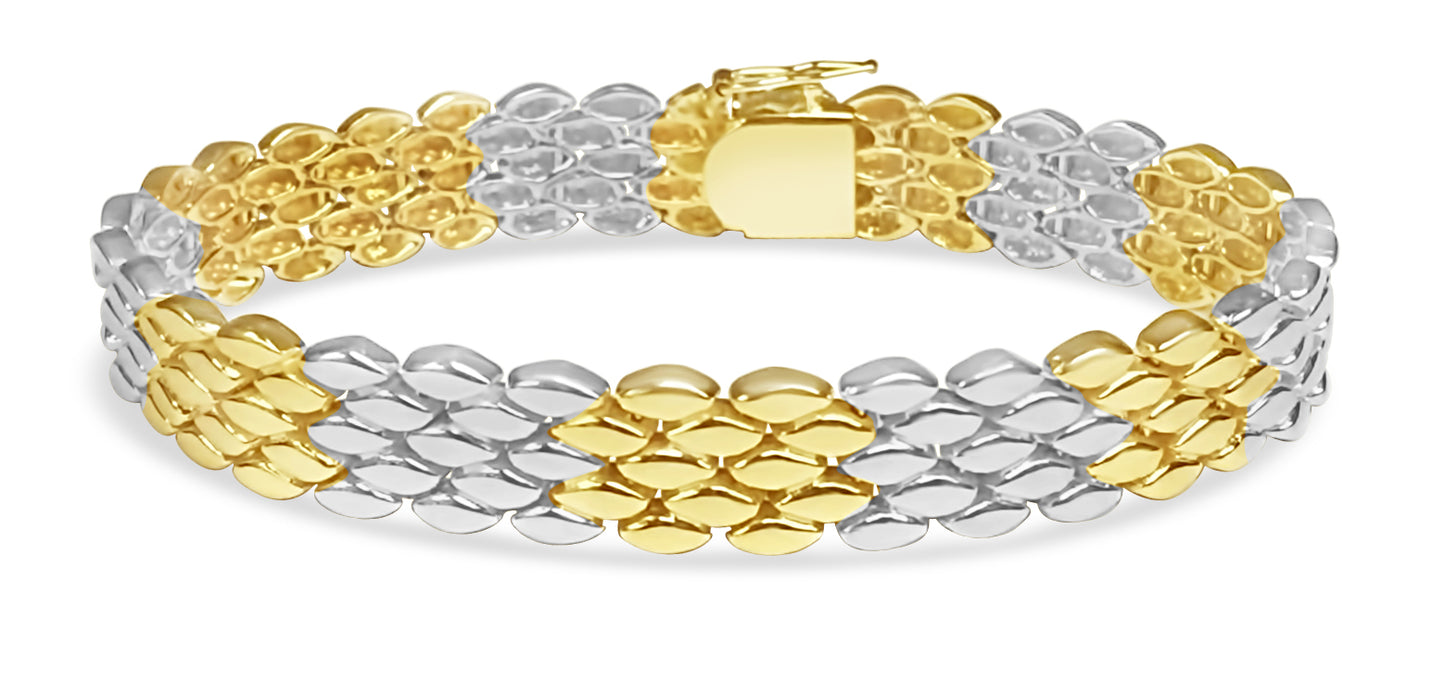 Handmade Solid Gold Panther Bracelet , 12mm