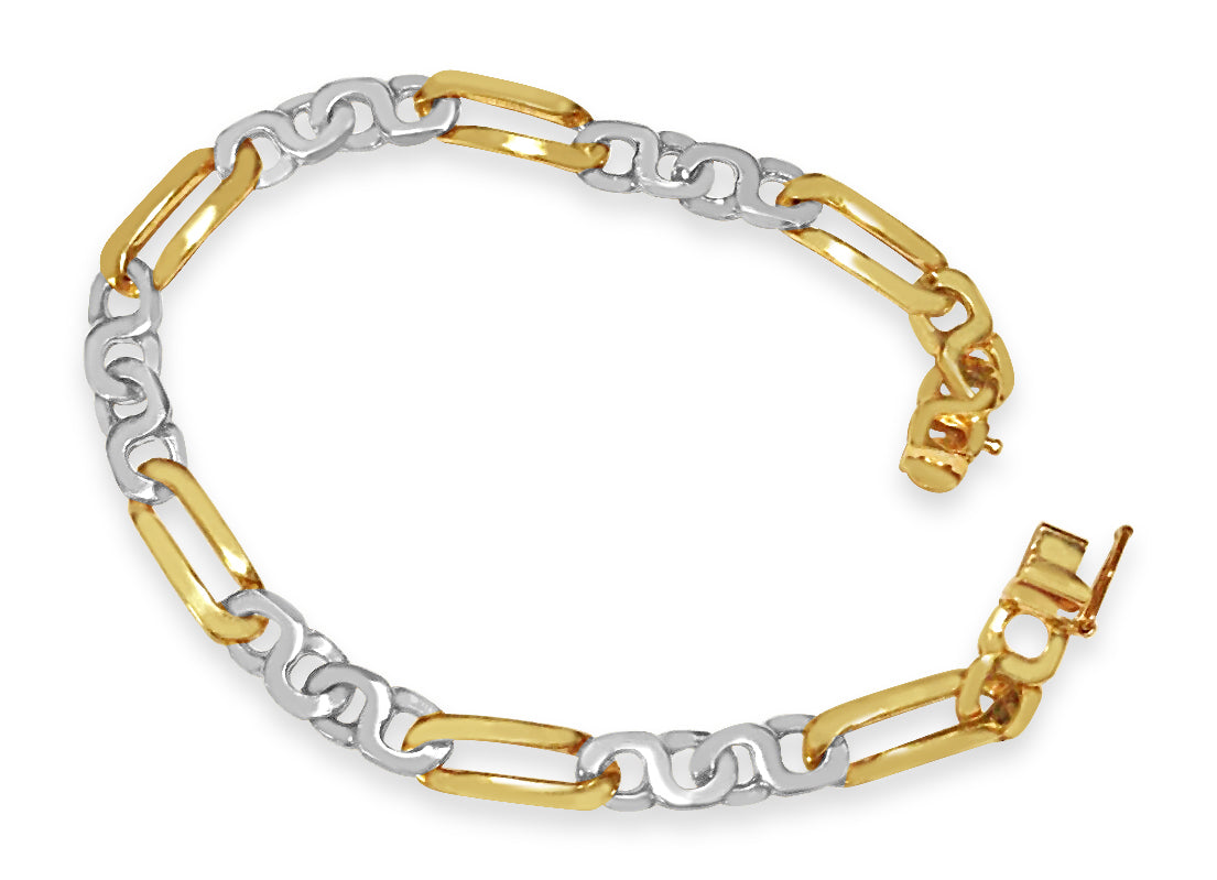 Handmade Solid Gold Figaro Infinity Bracelet , 4mm