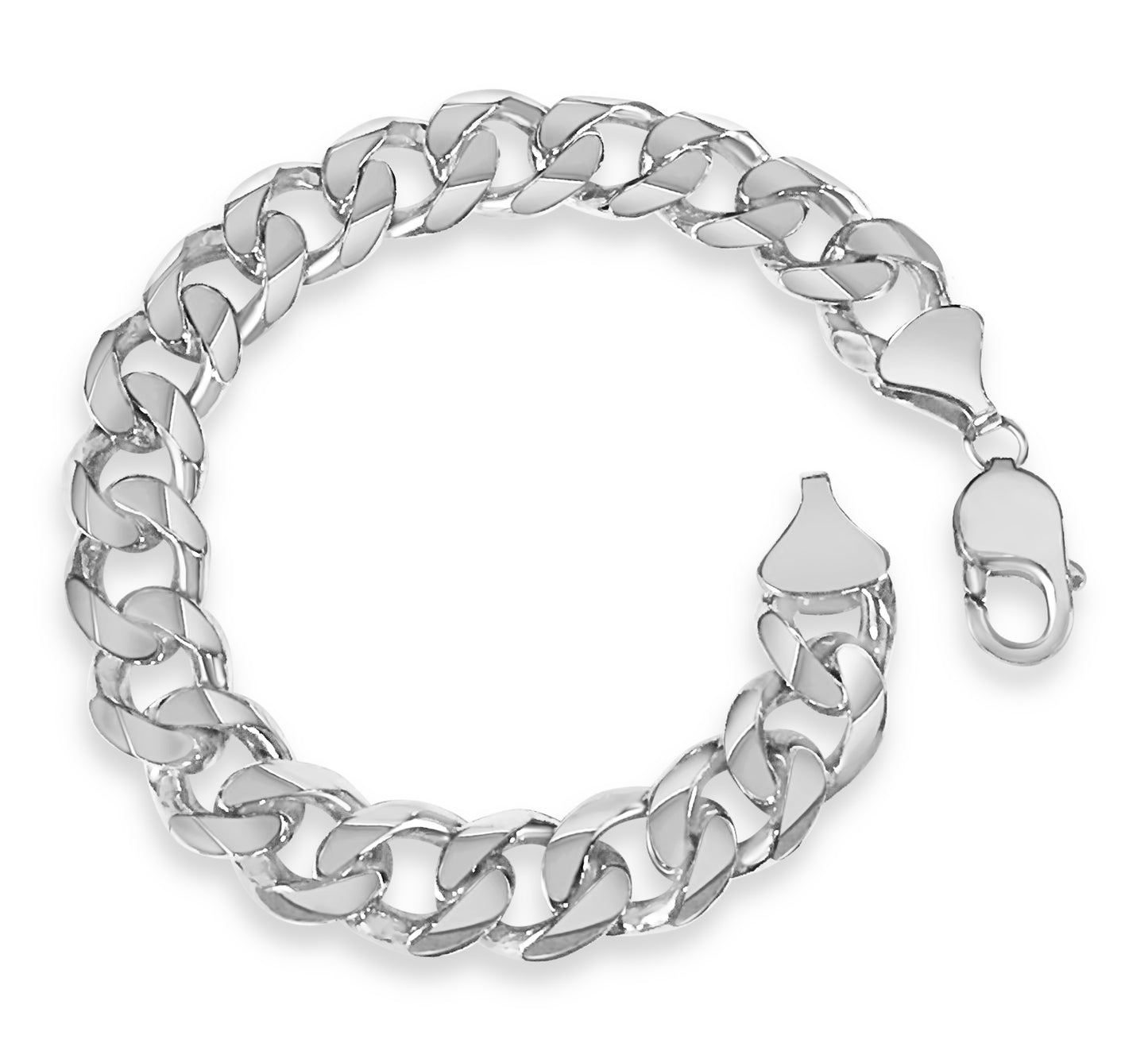 Handmade Solid Gold Curb Bracelet , 13mm