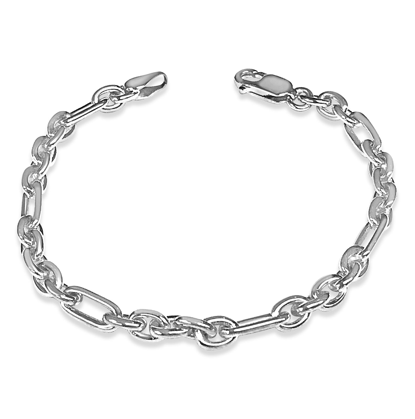 Handmade Solid Gold Rolo (Figaro) Bracelet , 5mm