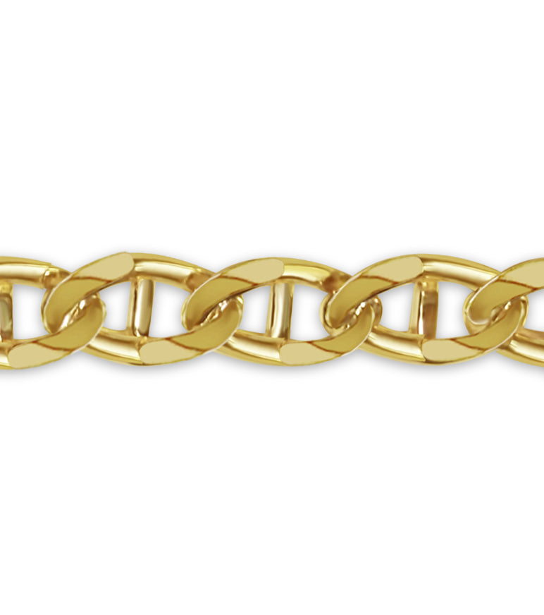 Handmade Solid Gold Mariner Bracelet , 15mm