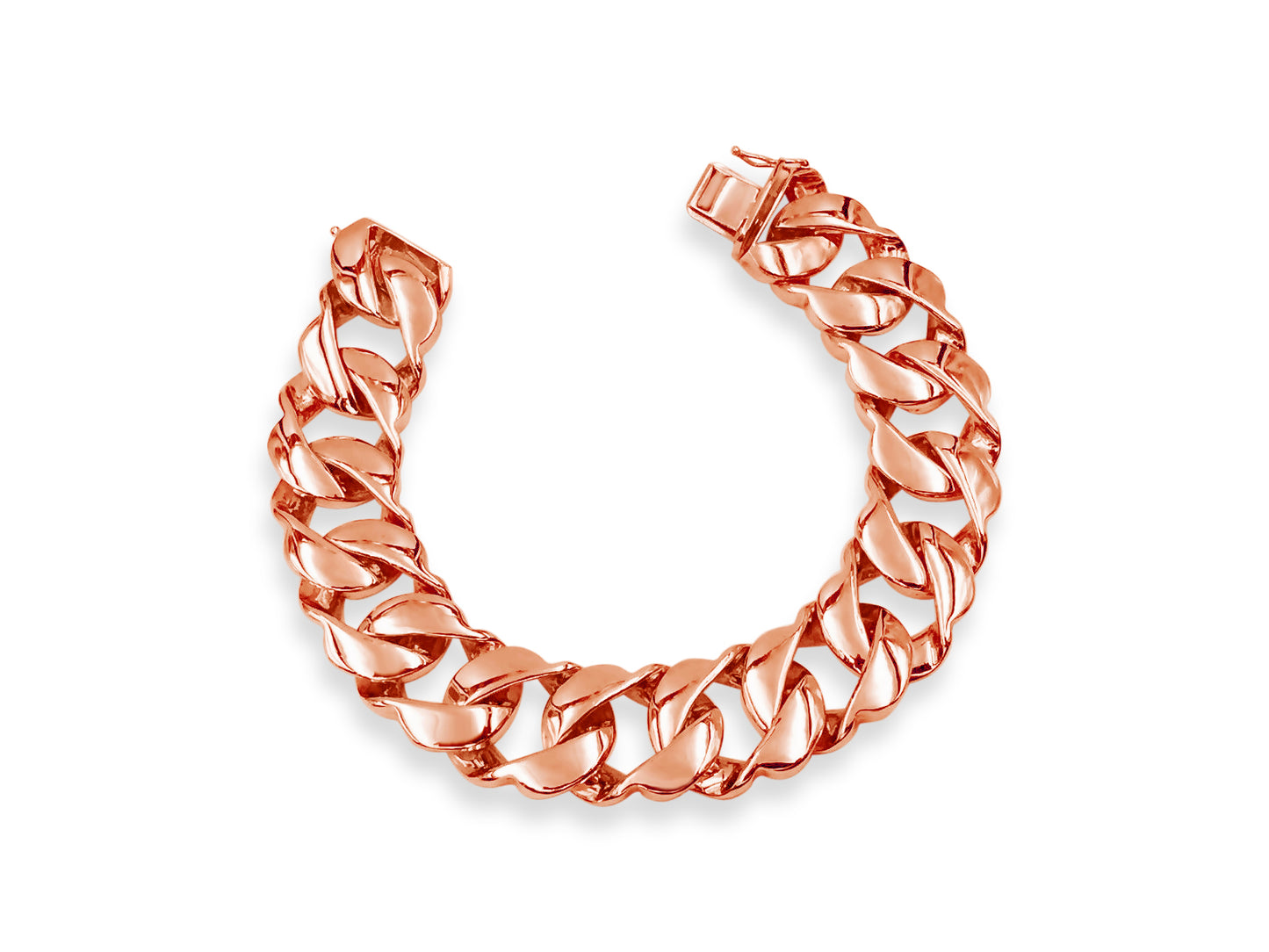 Handmade Solid Gold Curb Bracelet , 20mm