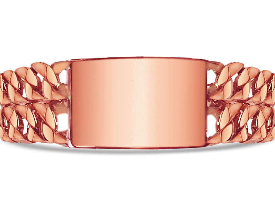 Handmade Solid Gold ID Curb Bracelet , 27mm