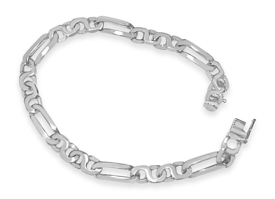 Handmade Solid Gold Figaro Infinity Bracelet , 4mm
