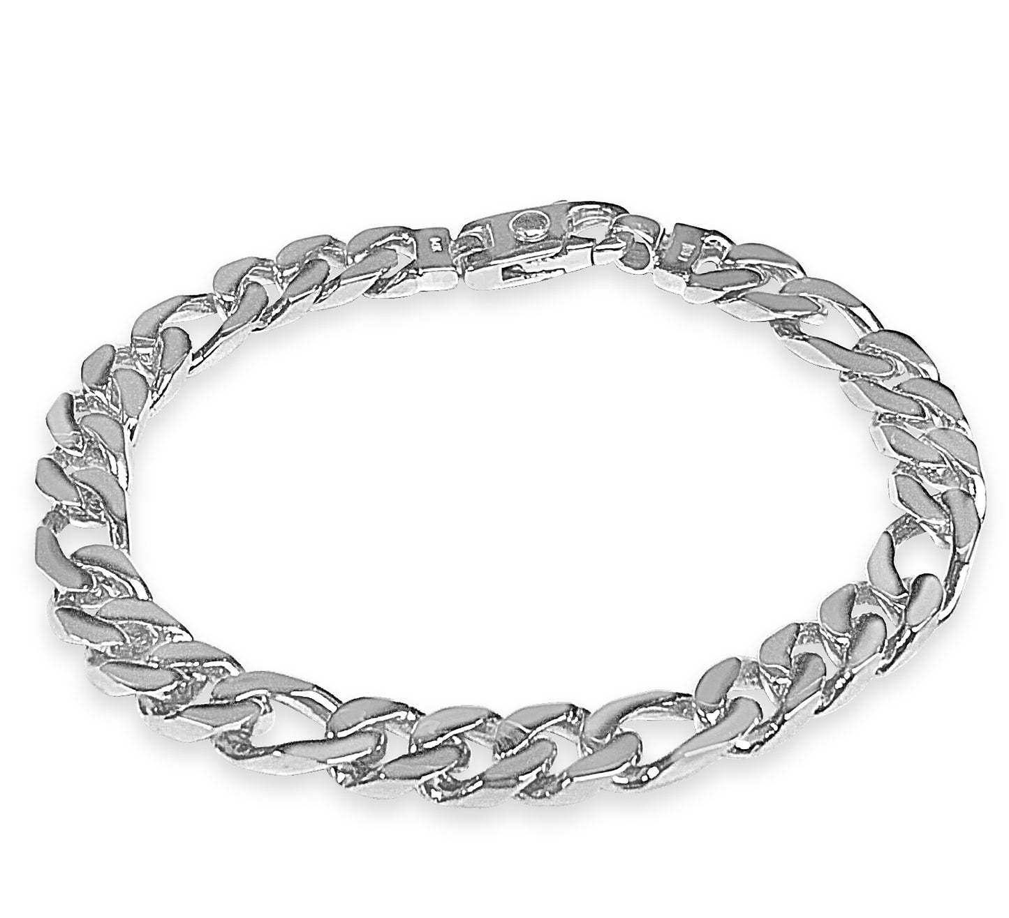 Handmade Solid Gold Figaro Bracelet , 8mm