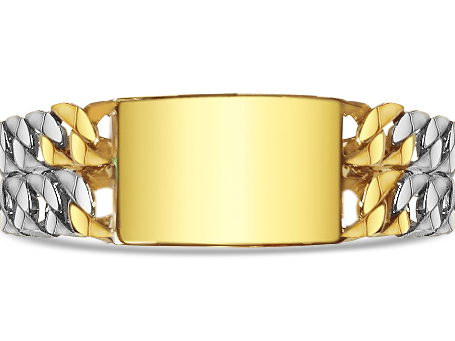 Handmade Solid Gold ID Curb Bracelet , 27mm