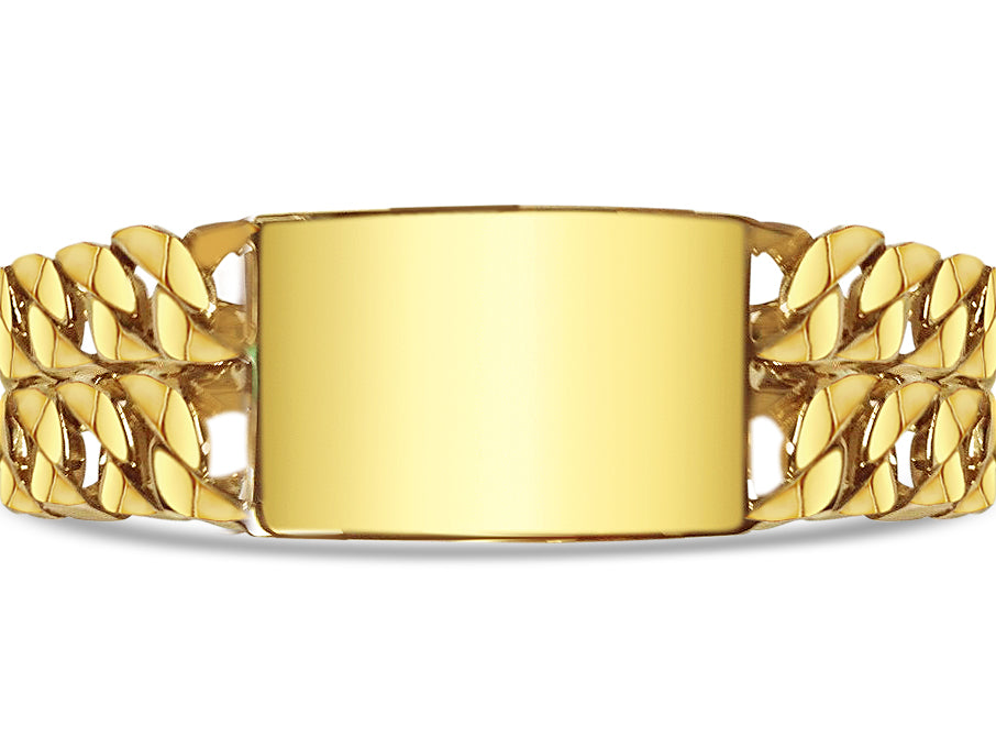 Handmade Solid Gold ID Curb Bracelet , 27mm