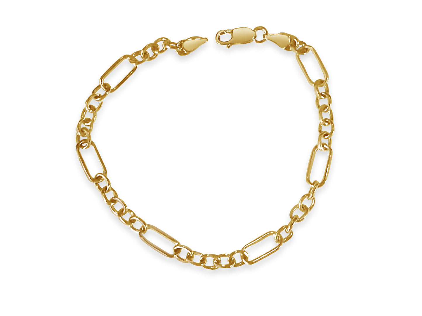 Handmade Solid Gold Curb Bracelet , 6mm