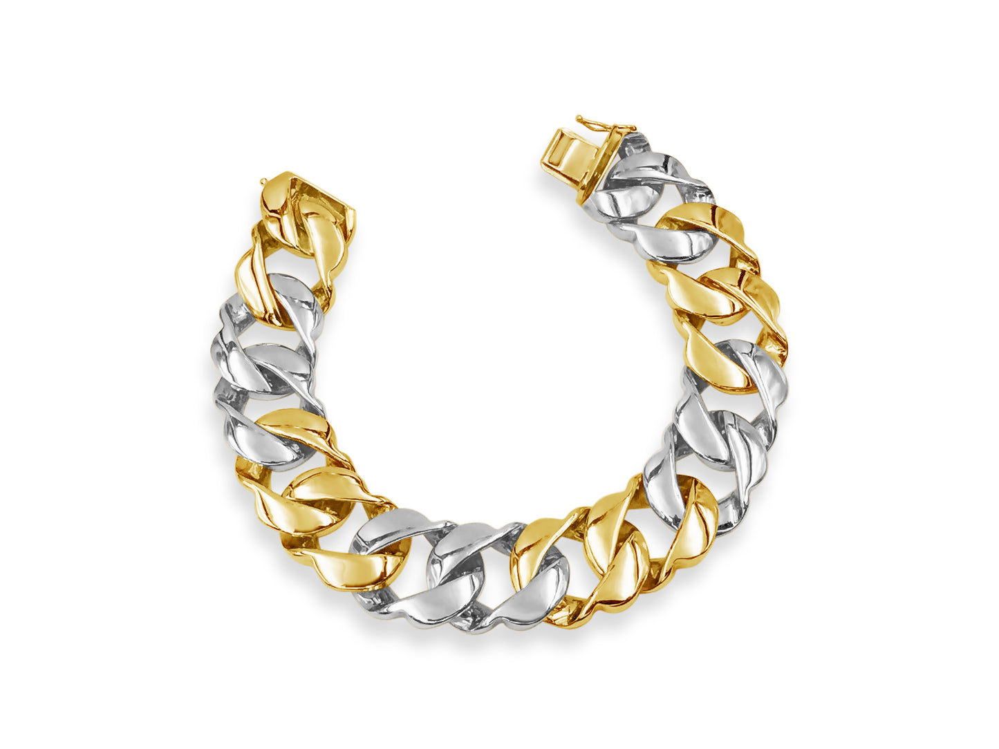 Handmade Solid Gold Curb Bracelet , 20mm