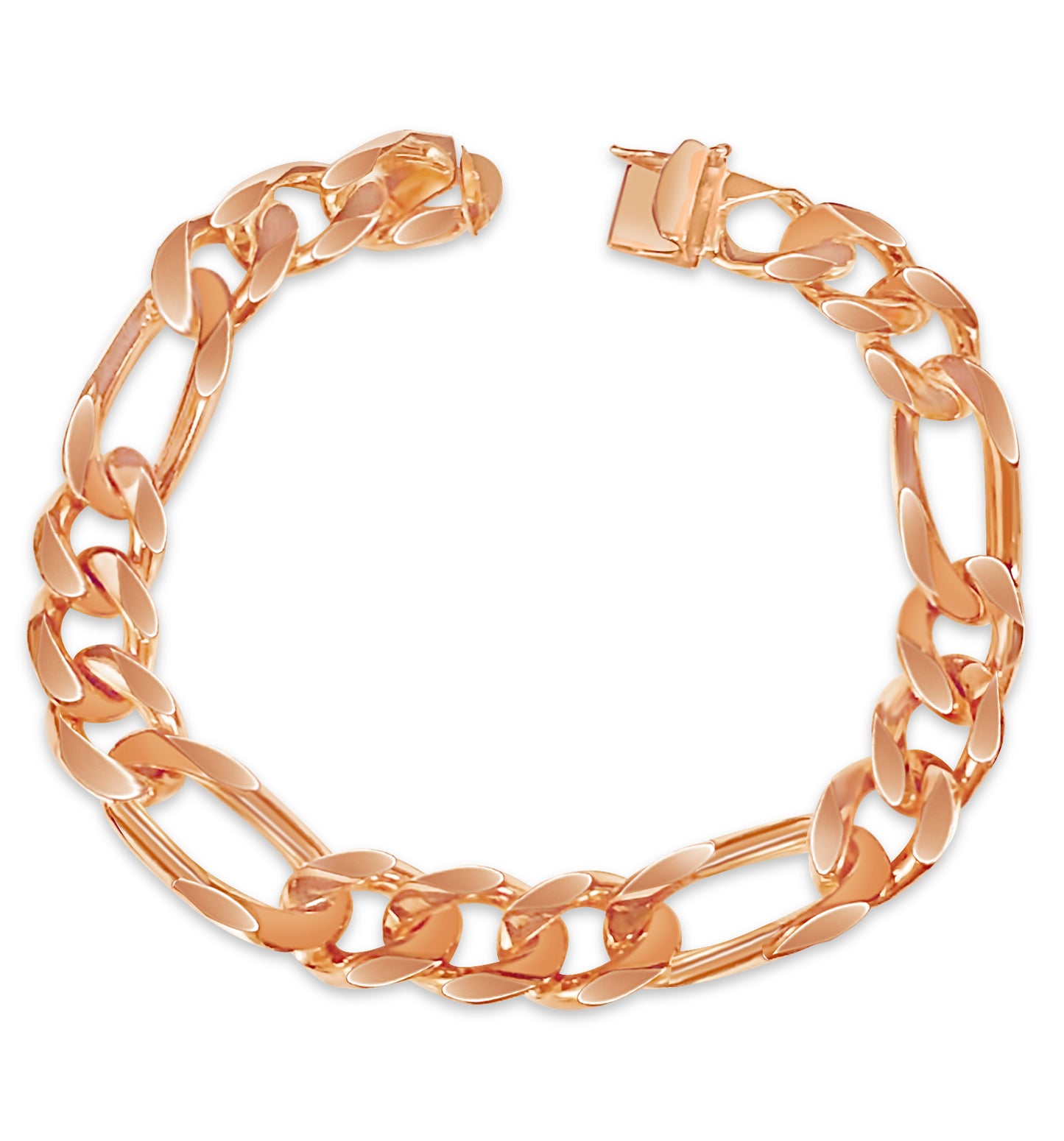 Handmade Solid Gold Figaro Bracelet , 12mm