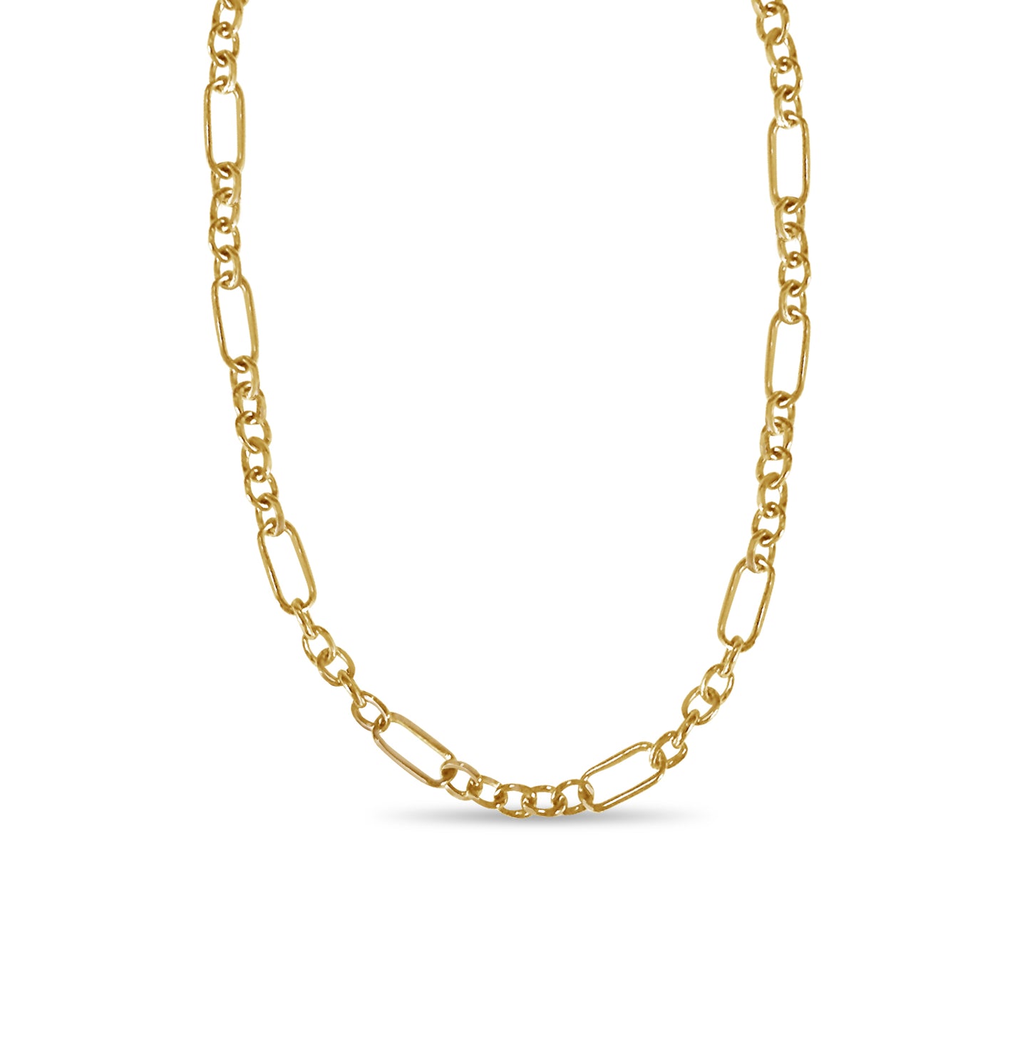 Handmade Solid Gold Curb Necklace , 6mm