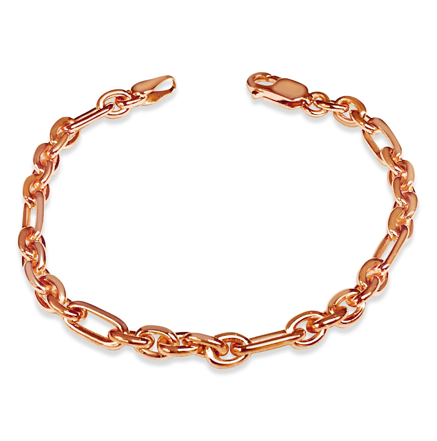 Handmade Solid Gold Rolo (Figaro) Bracelet , 5mm