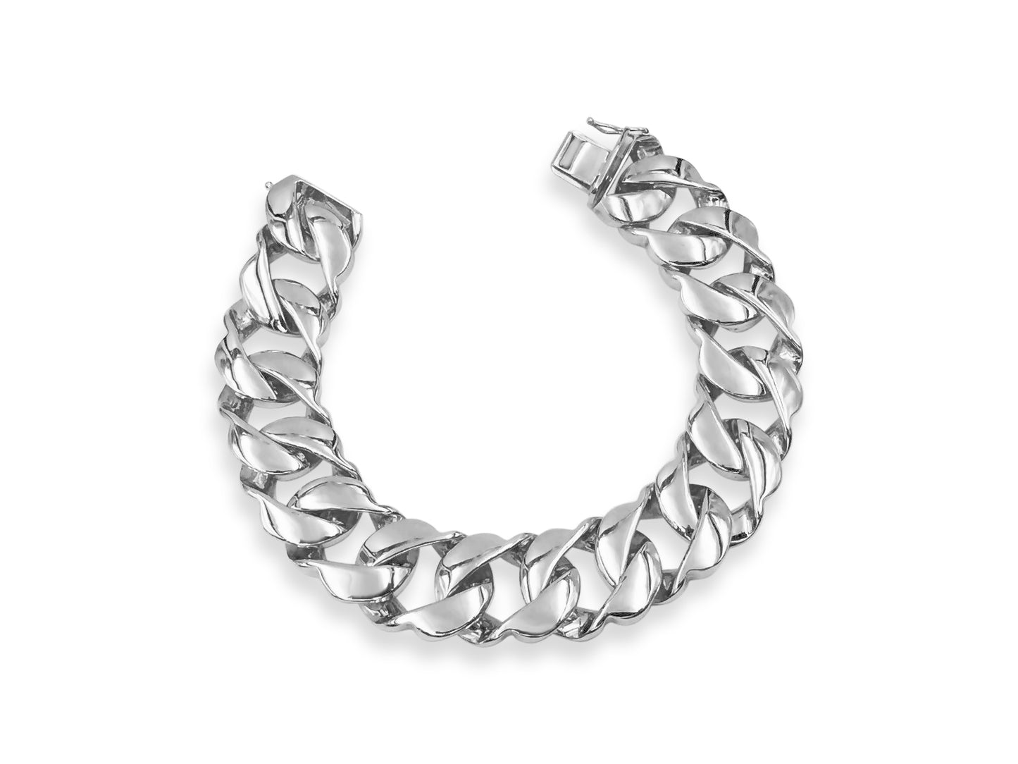 Handmade Solid Gold Curb Bracelet , 20mm