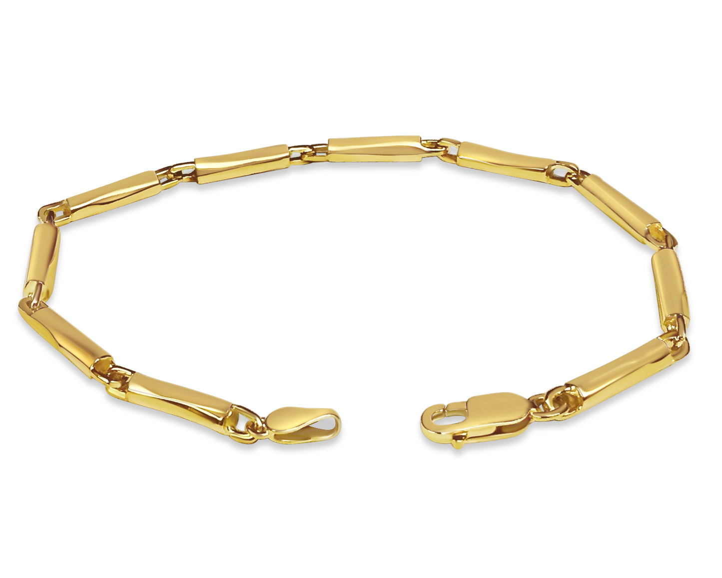 Handmade Solid Gold Cylinder Tube Bracelet , 4mm