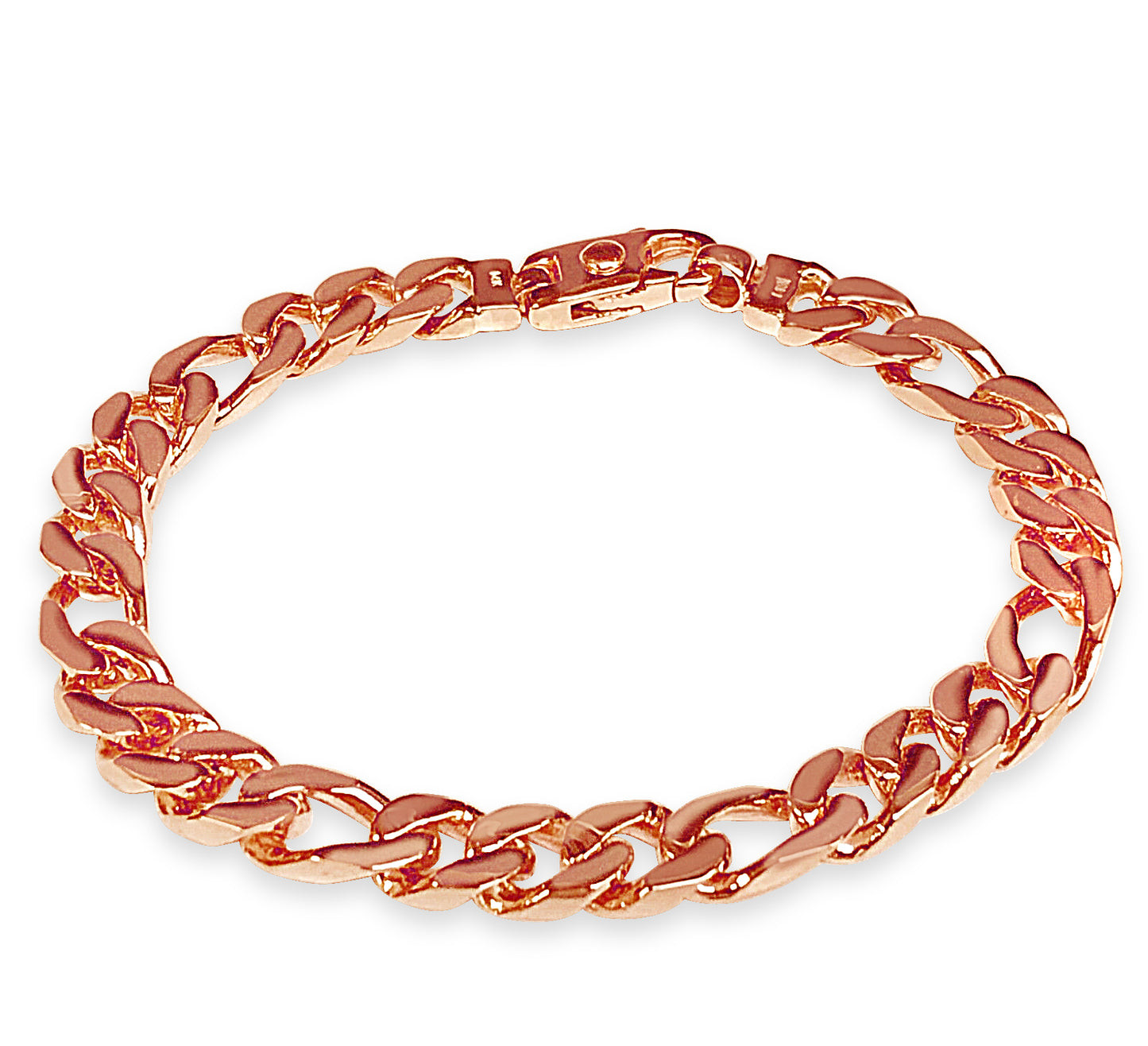 Handmade Solid Gold Figaro Bracelet , 8mm