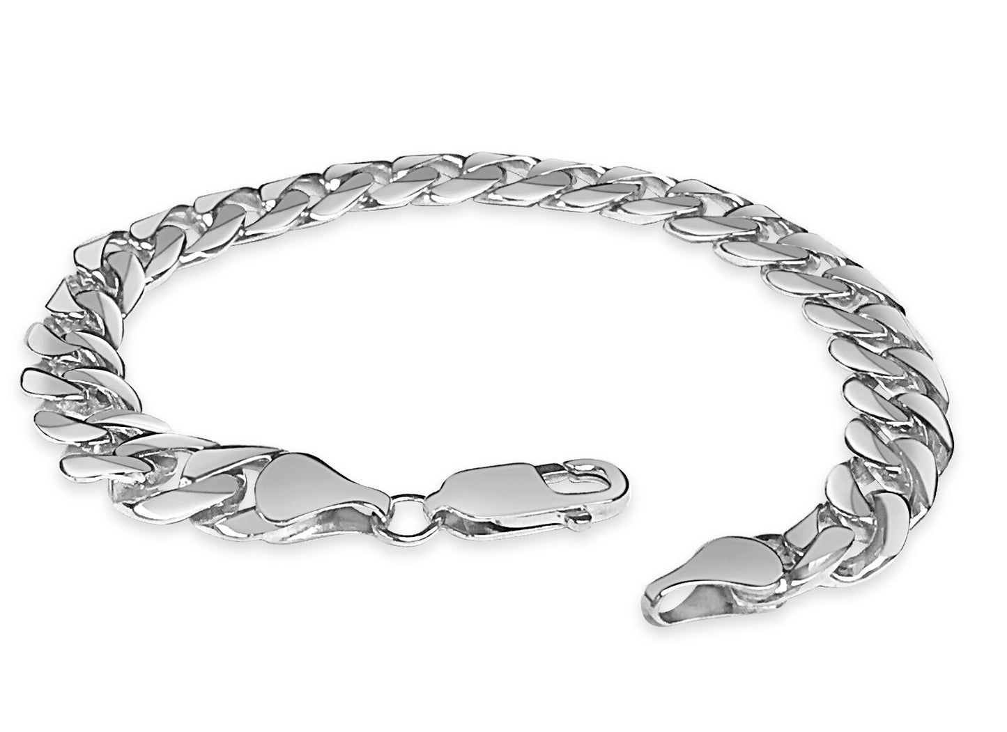 Handmade Solid Gold Curb Bracelet , 9mm