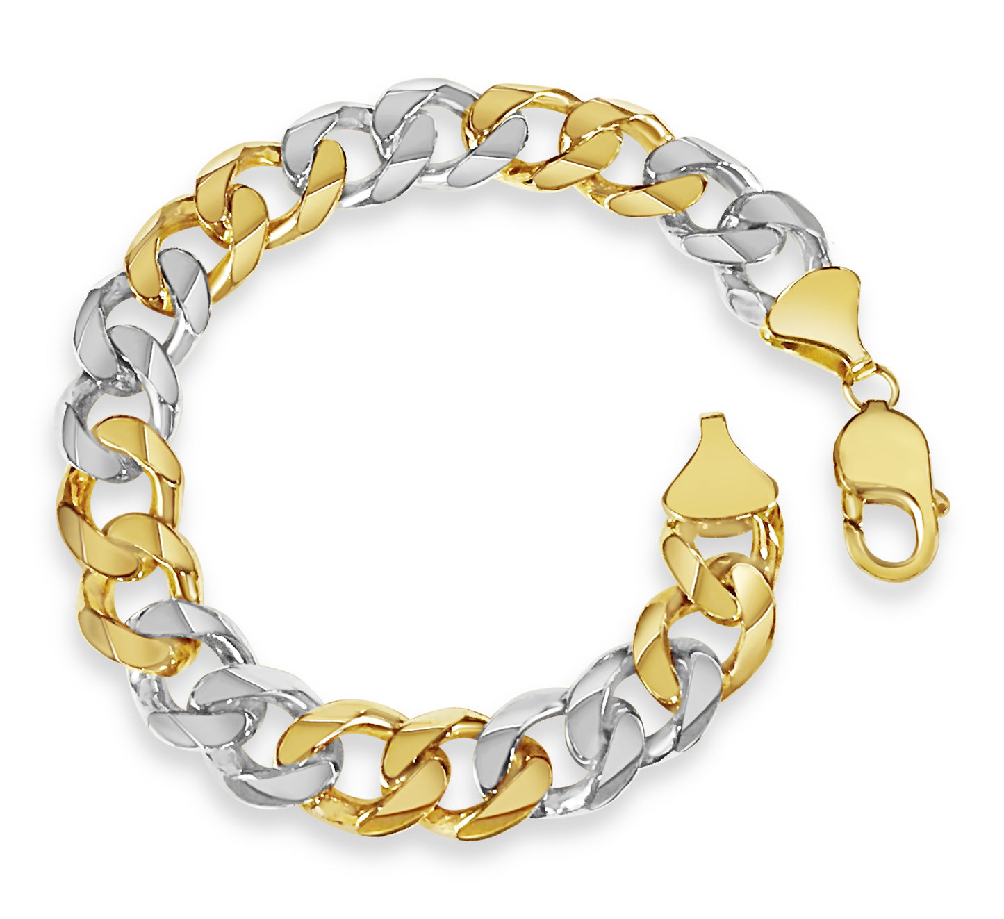 Handmade Solid Gold Curb Bracelet , 13mm