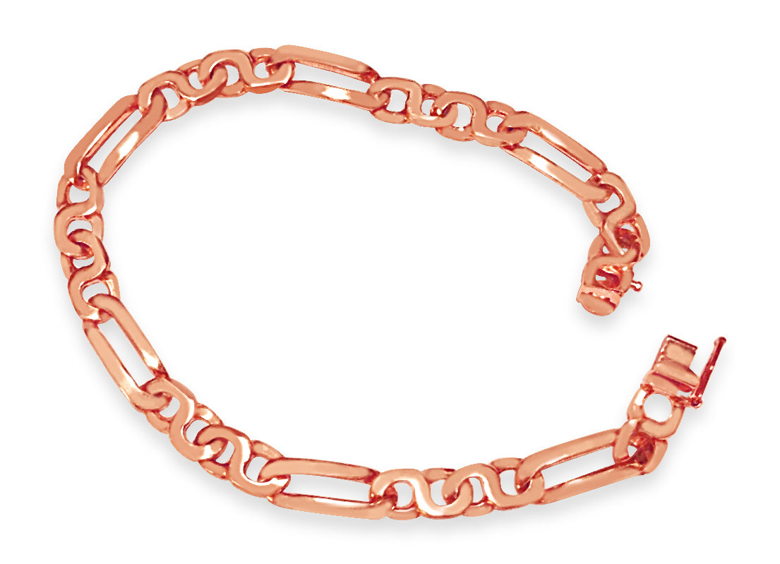 Handmade Solid Gold Figaro Infinity Bracelet , 4mm