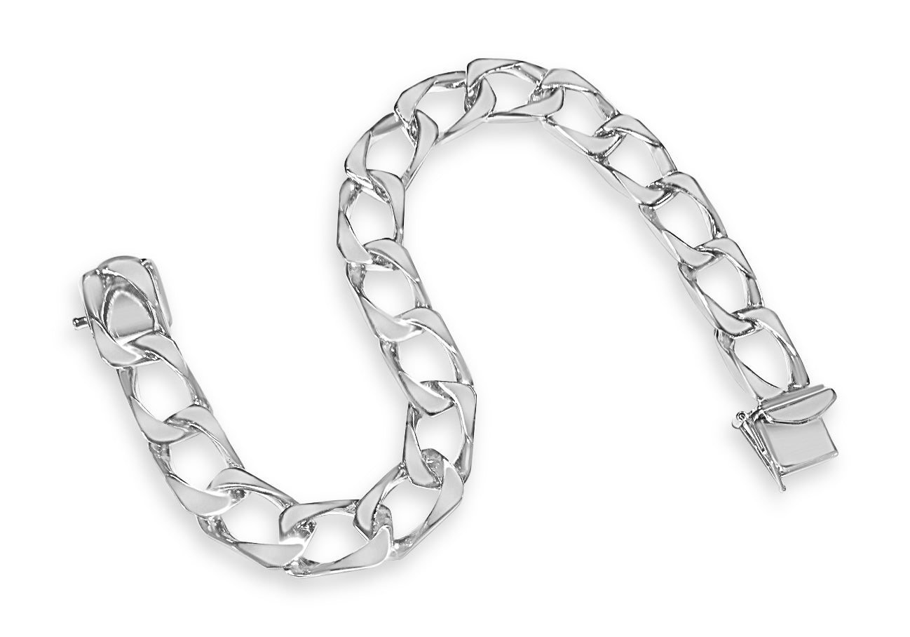 Handmade Solid Gold Curb Bracelet , 10mm