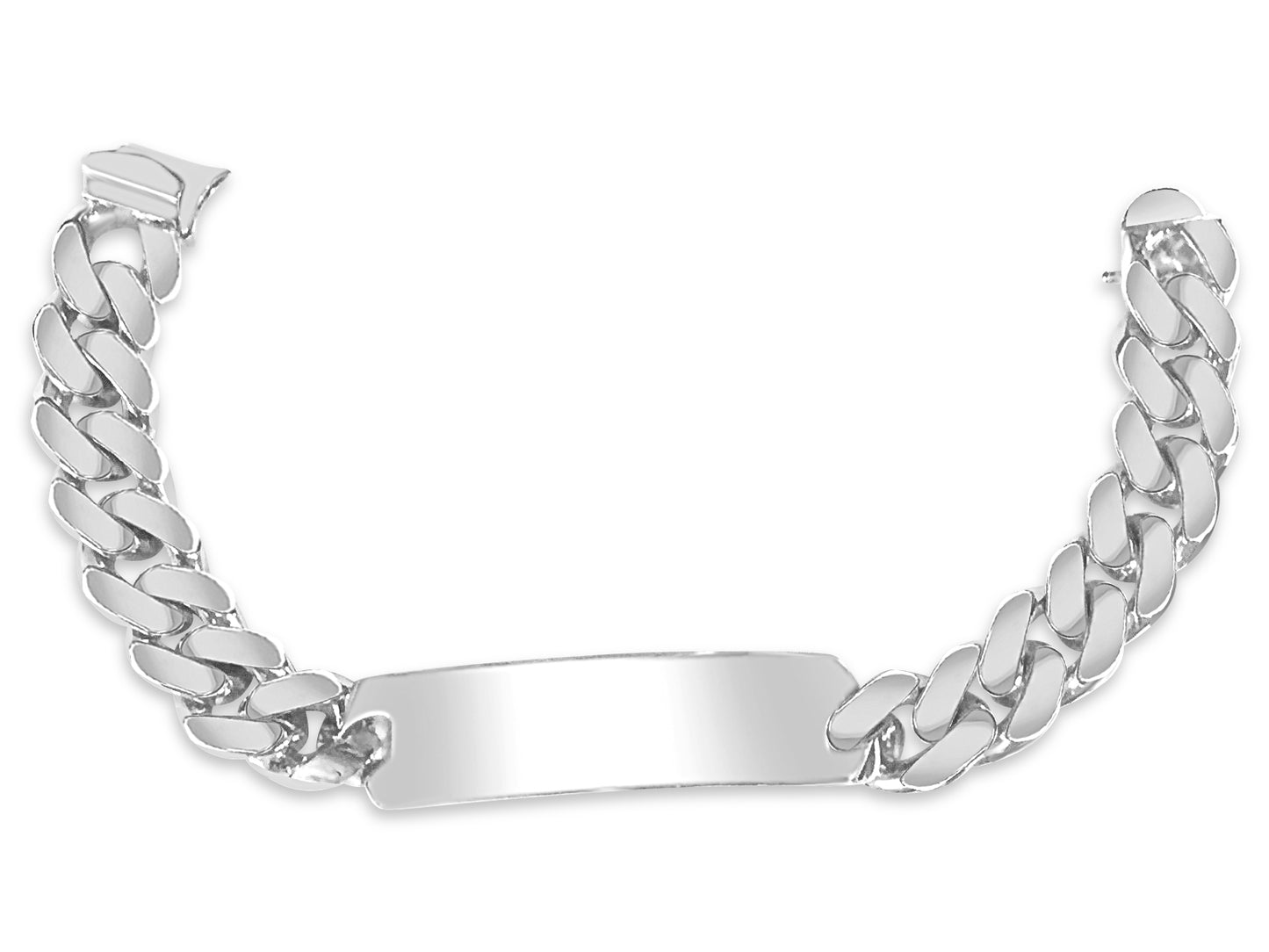 Handmade Solid Gold ID Curb Bracelet , 15mm