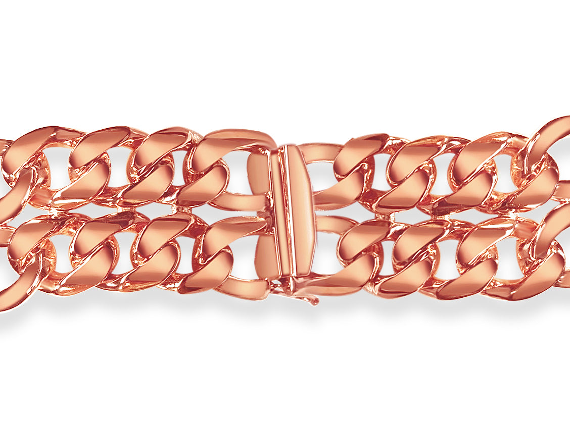 Handmade Solid Gold ID Figaro Bracelet , 23mm