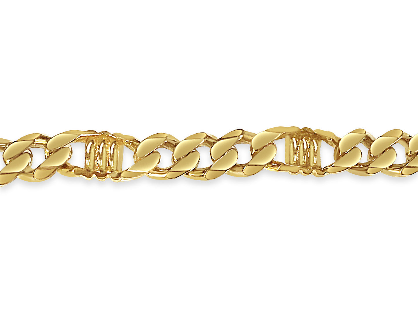 Handmade Solid Gold Curb & Bar Bracelet , 11mm