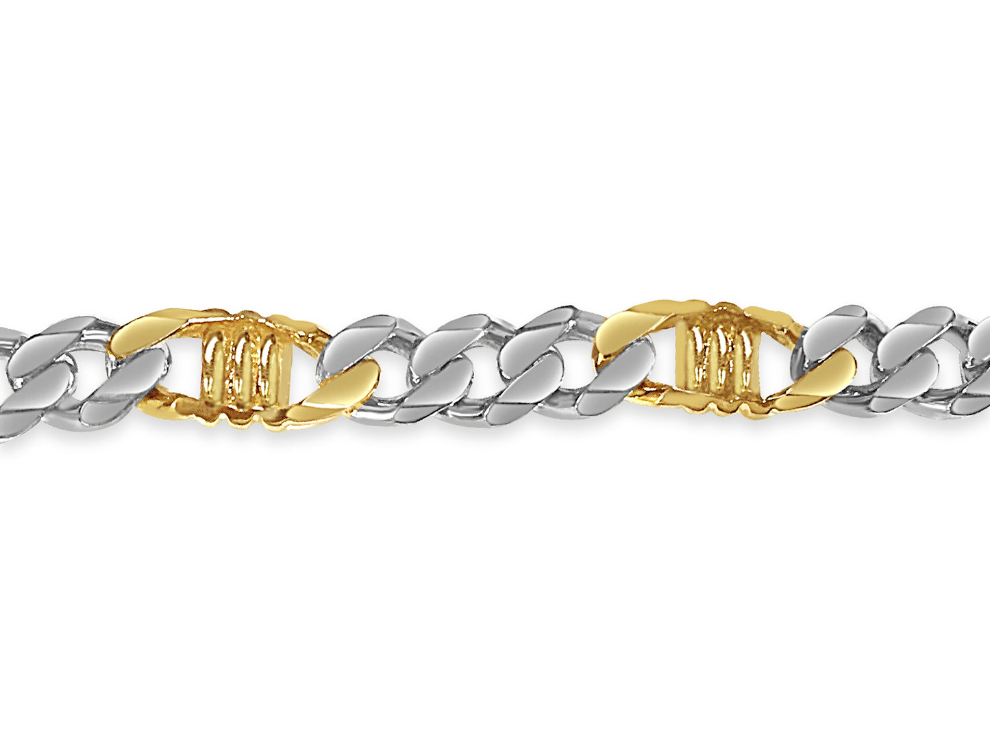 Handmade Solid Gold Curb & Bar Necklace , 11mm