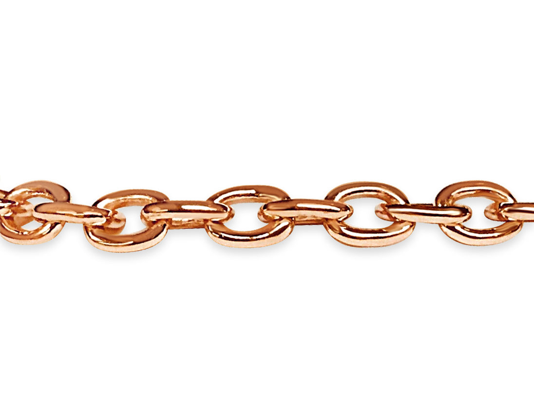 Handmade Solid Gold Fancy Rolo Necklace , 5mm