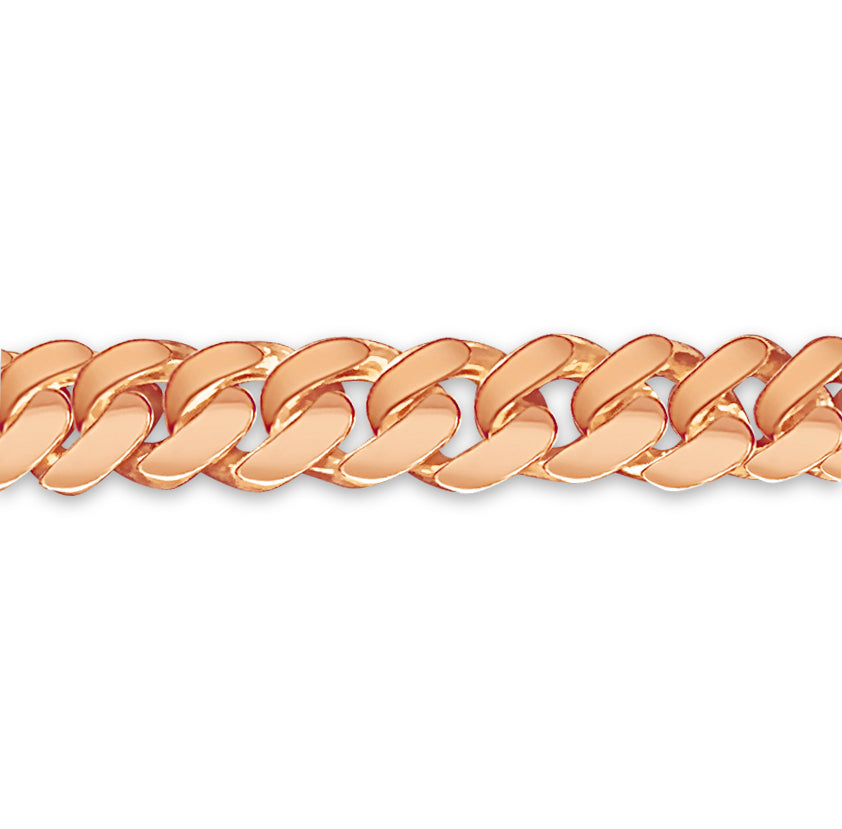 Handmade Solid Gold Curb Bracelet , 7mm